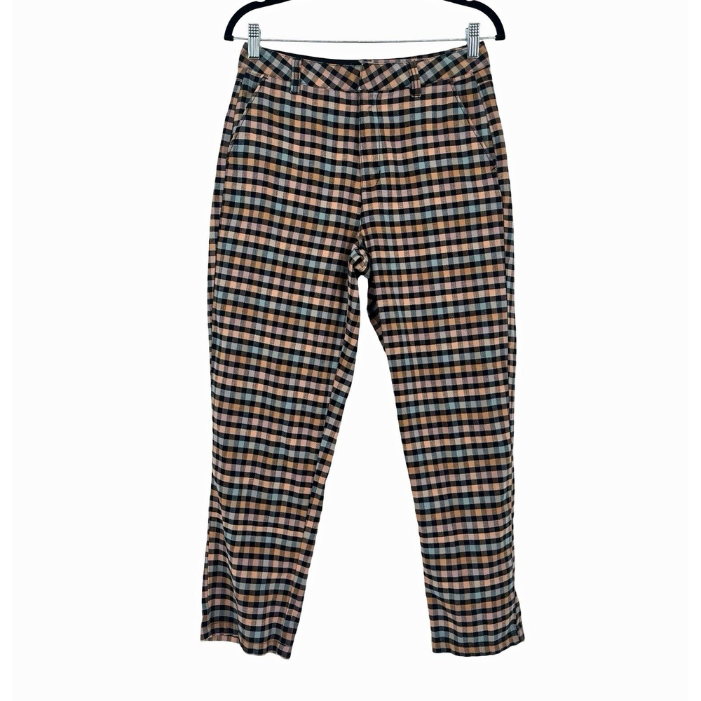 Volcom Womens 27 Plaid Check Pants High Rise Straight Leg Grunge Skater Y2K